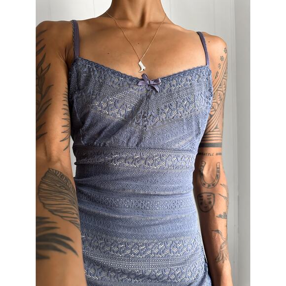 VTG 90’s Laundry By Shelli Segal  Purple Lace Maxi Dress - Picture 2 of 3